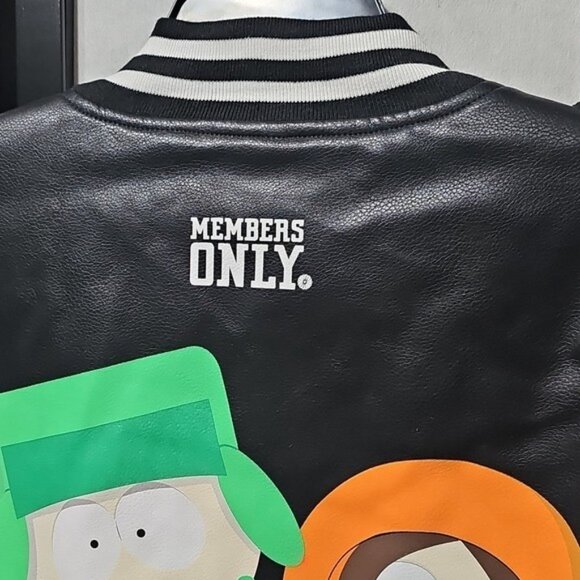 South Park x Members Only Black Bomber Varsity Jacket Size Medium New - Picture 13 of 16